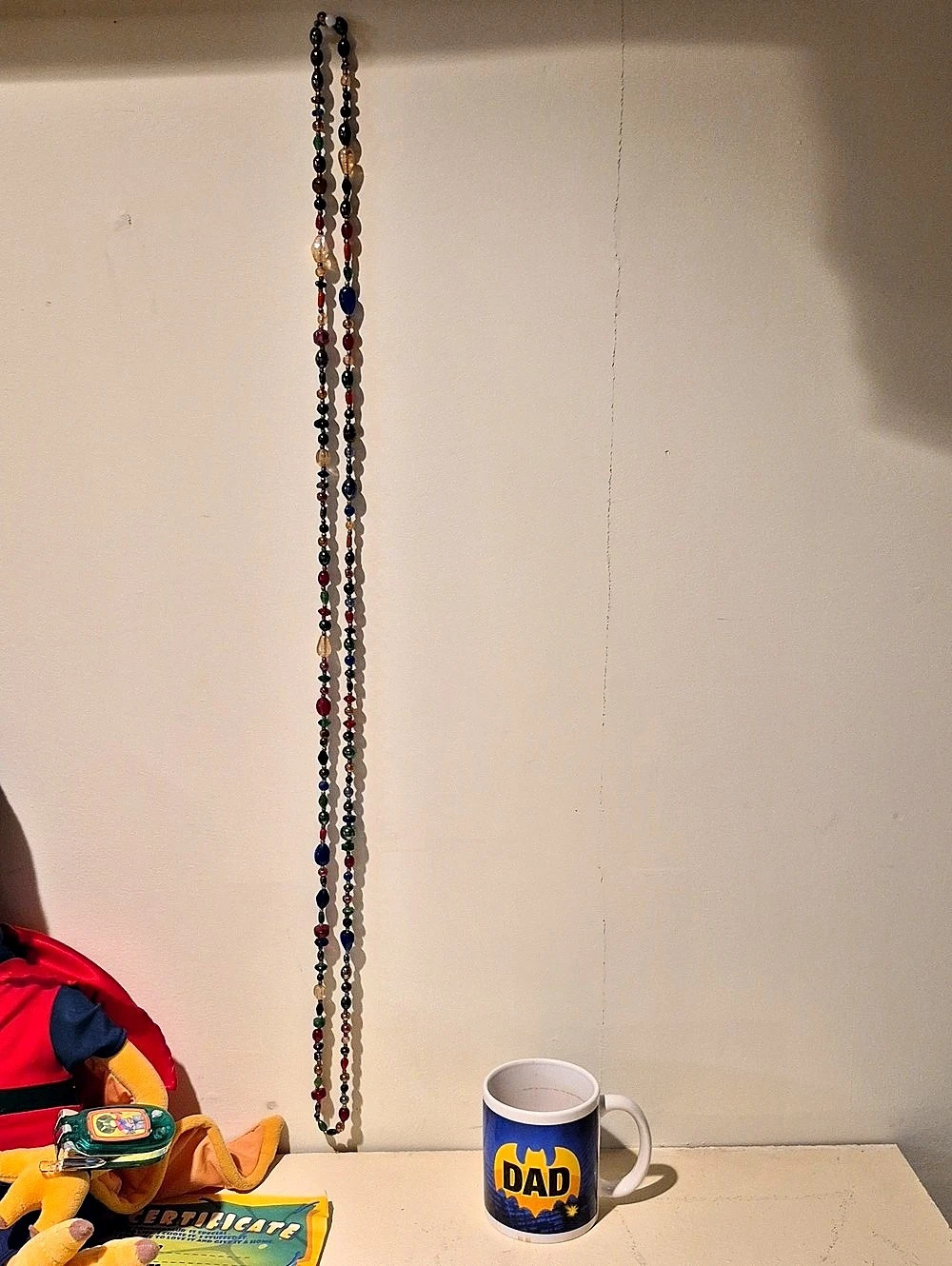 VTG 1920s Art Deco Czech Fruit Salad Glass Bead Continuous Loop Necklace 60 Inch